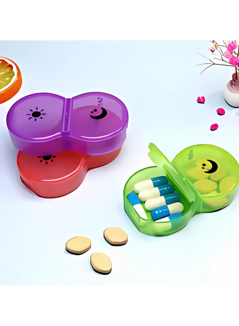Pill Organizer 2 Times a Day: Weekly Pill Organizer 2 Times a Day Large Travel Pill Box 7 Day with Black Privacy Case - AM PM Daily Medicine Container for Vitamin Holder (Rainbow) - Image 2