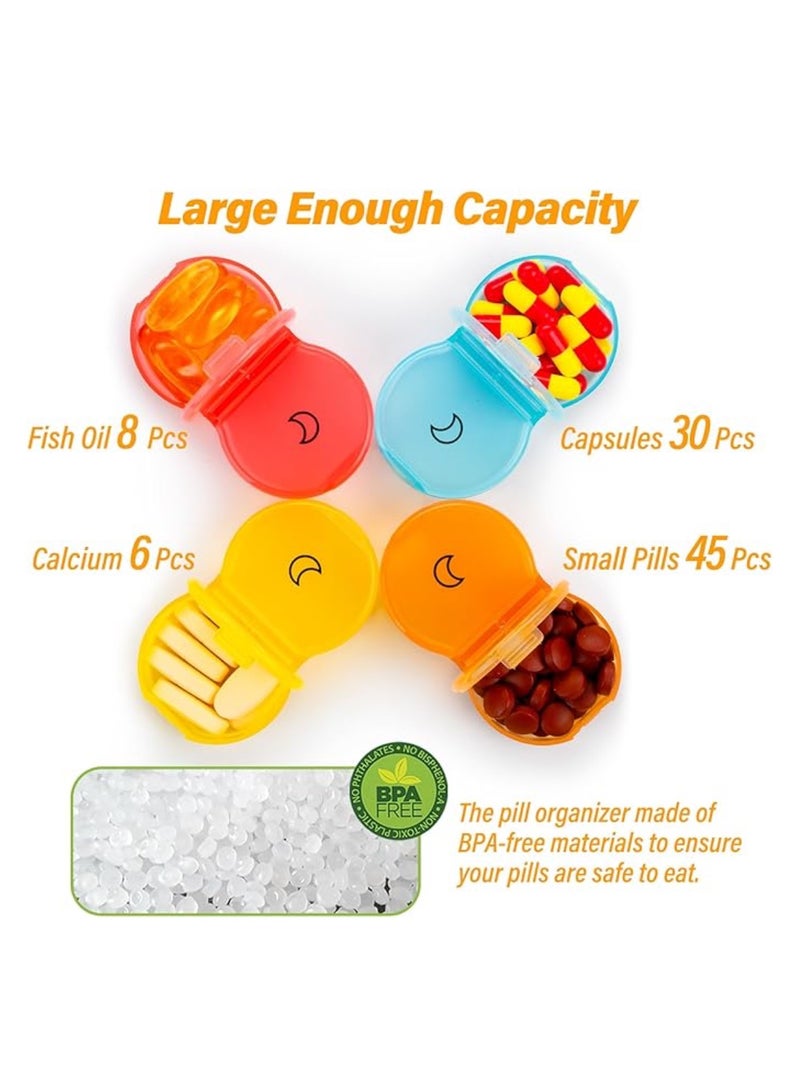Pill Organizer 2 Times a Day: Weekly Pill Organizer 2 Times a Day Large Travel Pill Box 7 Day with Black Privacy Case - AM PM Daily Medicine Container for Vitamin Holder (Rainbow) - Image 3