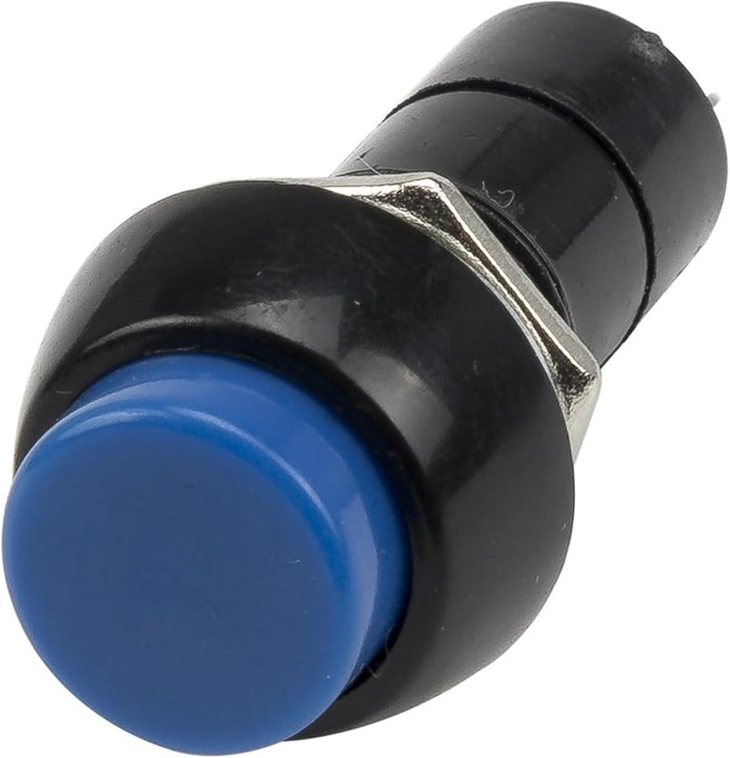 زر ضغط أزرق دائري ذاتي القفل تشغيل/إيقاف مفتاح زر ضغط أحادي القطب أحادي المسار 12 مم 100 قطعة - Image 3