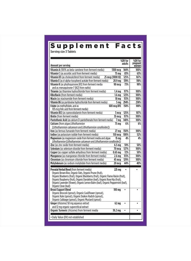 New Chapter فيتامينات ما قبل الولادة المتقدمة المثالية - 96 حبة، مكونات عضوية، غير معدلة وراثيًا لصحة الأم والطفل - حمض الفوليك (ميثيلفولات)، الحديد، فيتامين د3، مخمر مع الأطعمة الكاملة والبروبيوتيك - Image 2
