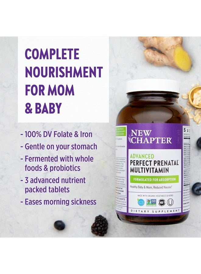 New Chapter فيتامينات ما قبل الولادة المتقدمة المثالية - 96 حبة، مكونات عضوية، غير معدلة وراثيًا لصحة الأم والطفل - حمض الفوليك (ميثيلفولات)، الحديد، فيتامين د3، مخمر مع الأطعمة الكاملة والبروبيوتيك - Image 4