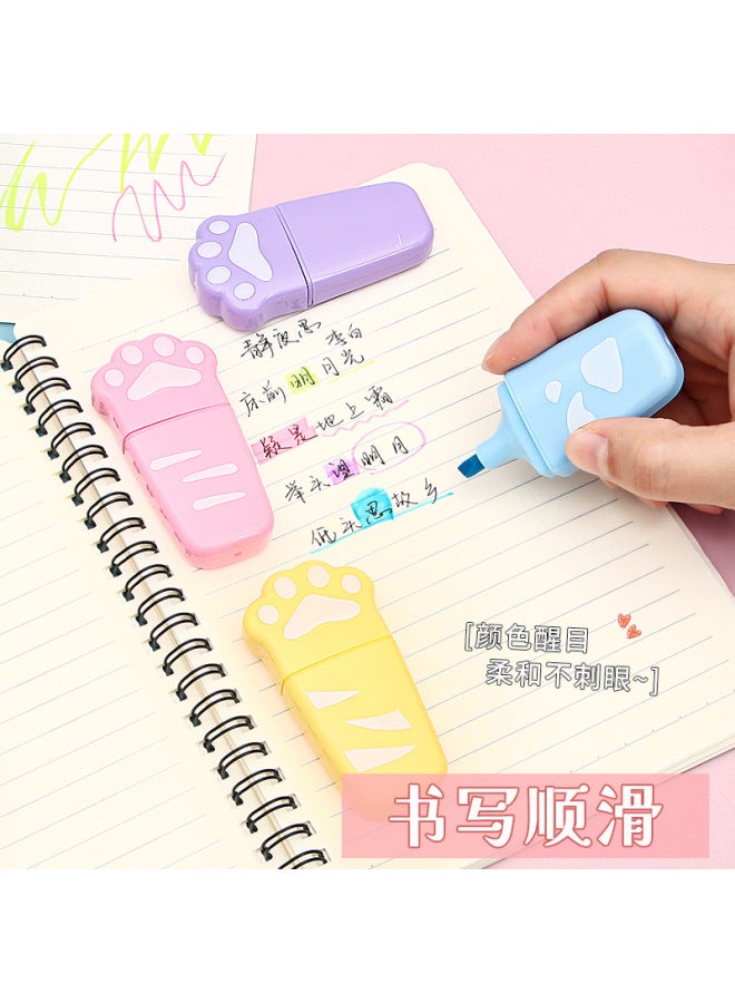 HELPS Creative Cat Claw Highlight Pen For Primary School Students Large Capacity Special Eye Protection Marker For Key Points High-looking Stationery - Image 2