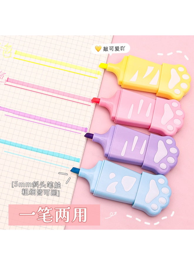 HELPS Creative Cat Claw Highlight Pen For Primary School Students Large Capacity Special Eye Protection Marker For Key Points High-looking Stationery - Image 3
