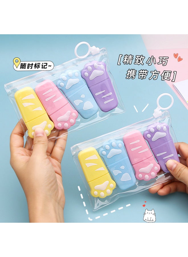 HELPS Creative Cat Claw Highlight Pen For Primary School Students Large Capacity Special Eye Protection Marker For Key Points High-looking Stationery - Image 4