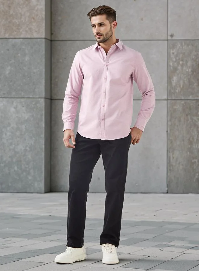 Splash FAV Slim Fit Collared Oxford Shirt