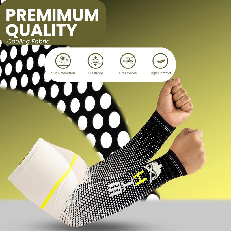 BADOWL Arm Sleeves for Men & Women | UV Sun Protection Hand Sleeves for Boys & Girls | Arm Cover for Biking, Cricket, Cycling, Golf, Outdoor Sports - Image 2