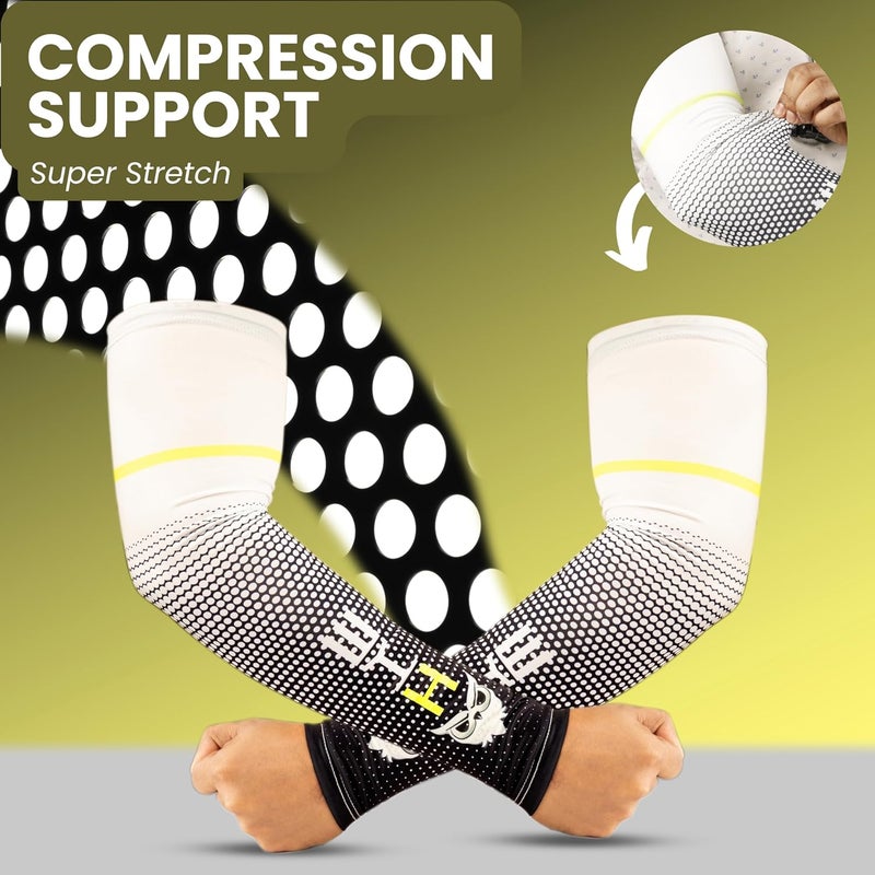 BADOWL Arm Sleeves for Men & Women | UV Sun Protection Hand Sleeves for Boys & Girls | Arm Cover for Biking, Cricket, Cycling, Golf, Outdoor Sports - Image 4