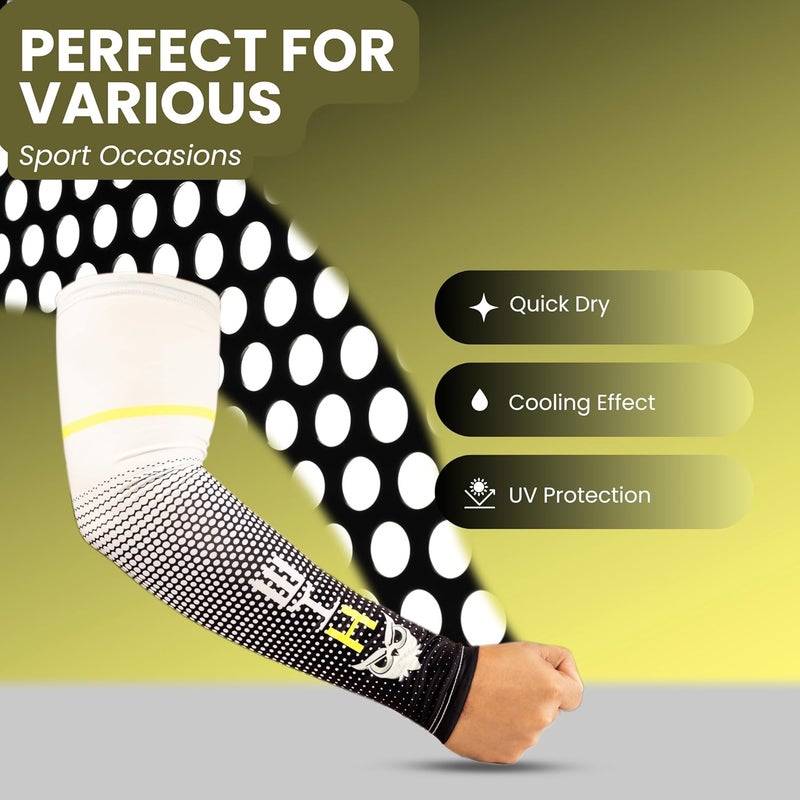 BADOWL Arm Sleeves for Men & Women | UV Sun Protection Hand Sleeves for Boys & Girls | Arm Cover for Biking, Cricket, Cycling, Golf, Outdoor Sports - Image 3