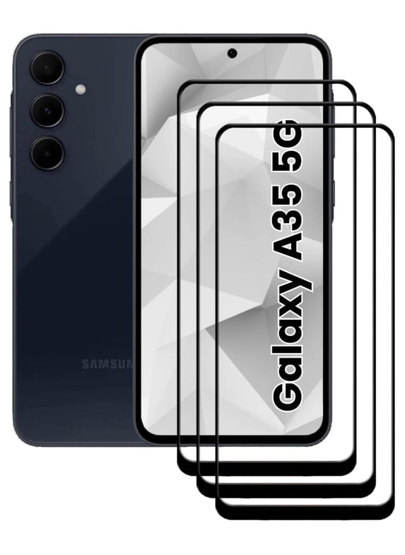 ACLIX 3 Pieces Tempered Glass Screen Protector Antistatic ESD Dustproof Premium Quality High Definition Designed For Samsung Galaxy A35 - Image 1