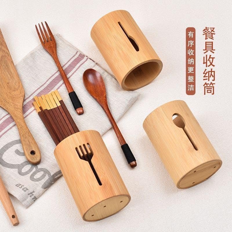 Next Store Stylish Wooden Spoon and Utensil Holder for Storing and Organizing Spoons, Forks and Knives, Durable Modern Design for Kitchen and Dining - High Quality and Easy to Clean - Image 5