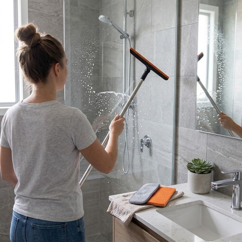 Group Tiger Professional Window 3 in 1 Squeegee & Scrubber Kit - Orange - KM38-42 - Image 2
