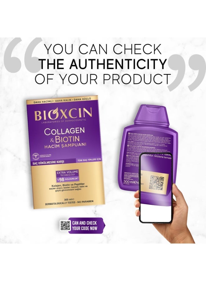 بيوكسين شامبو كولاجين بيوتين لزيادة كثافة الشعر، قوة إضافية، خالٍ من الكبريتات، 300 مل - Image 4