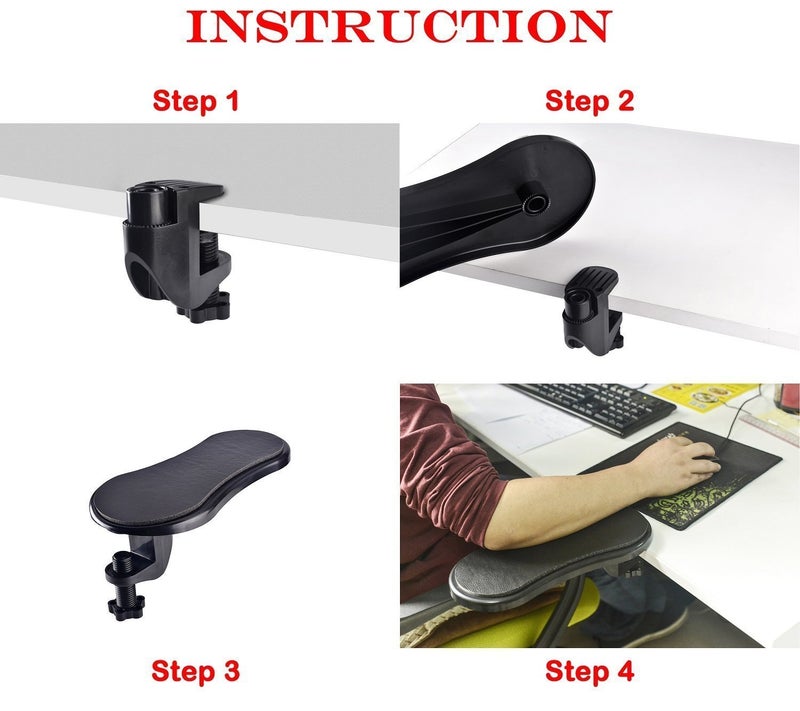 CPEX Desk And Chair Dual Purpose Attachable Home & Office Computer Arm Support - Ergonomically Designed Mouse Pad Arm-Stand Desk Extender - Image 2