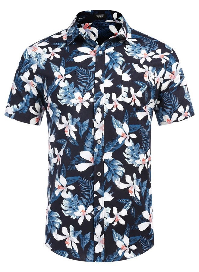 COOFANDY Mens Hawaiian Shirts Short Sleeve Casual Button Down Tropical Beach Shirt - Image 4