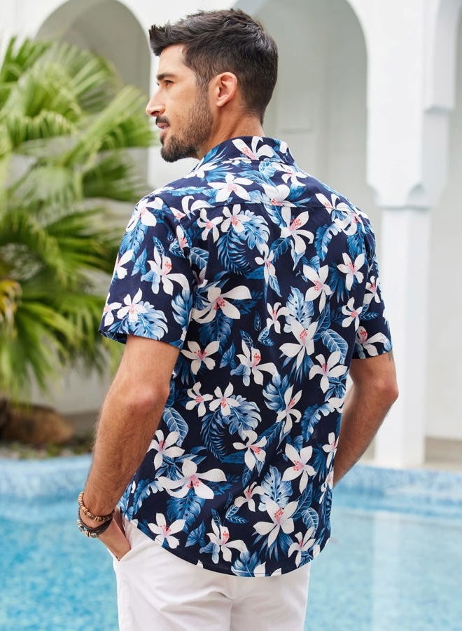 COOFANDY Mens Hawaiian Shirts Short Sleeve Casual Button Down Tropical Beach Shirt - Image 3