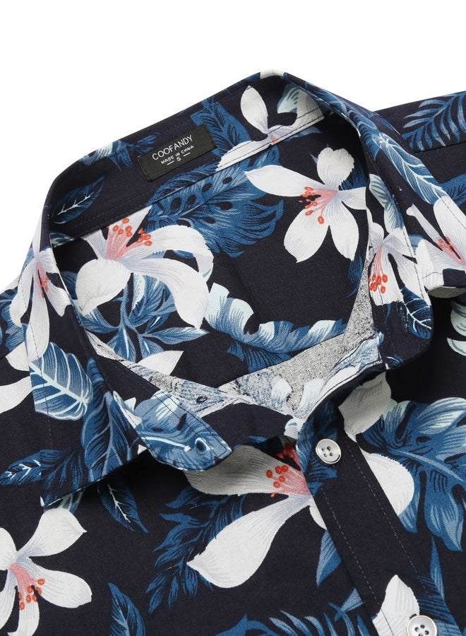 COOFANDY Mens Hawaiian Shirts Short Sleeve Casual Button Down Tropical Beach Shirt - Image 5