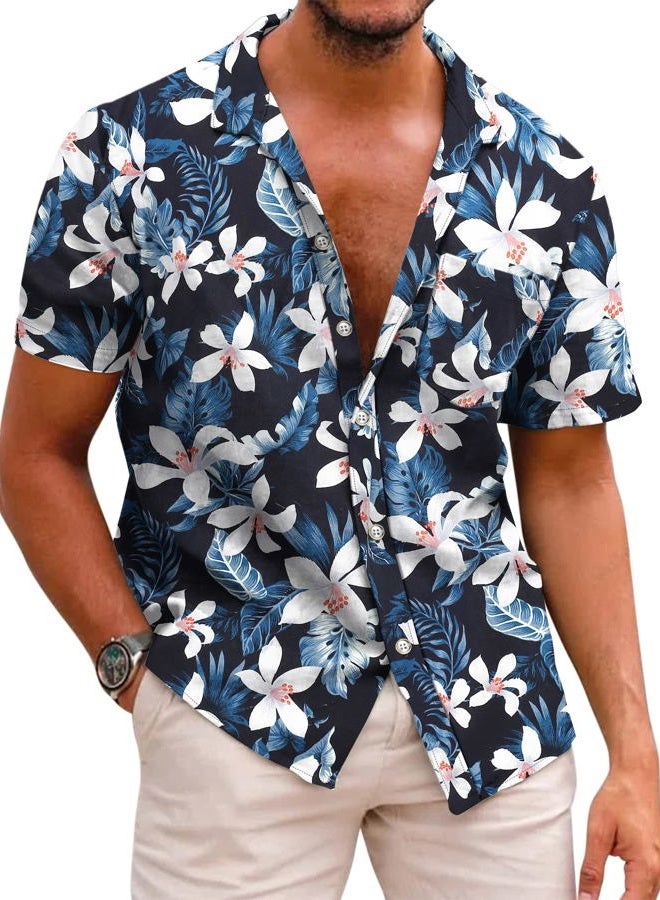 COOFANDY Mens Hawaiian Shirts Short Sleeve Casual Button Down Tropical Beach Shirt - Image 1