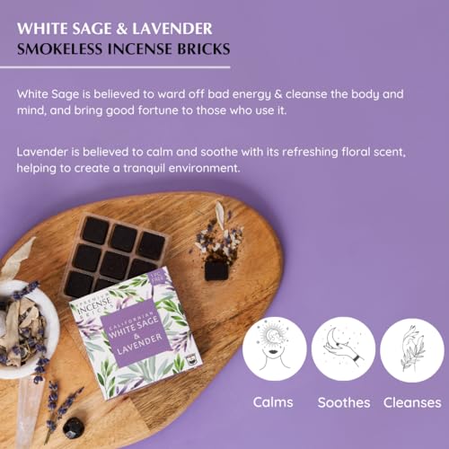 Aromafume White Sage and Lavender Incense Bricks by Aromafume | 3x9 Bricks | Sage Incense for Cleansing Negative Energy & Protection | Sage for Smokeless Smudging & Spiritual Cleansing | Refill Pack - Image 4