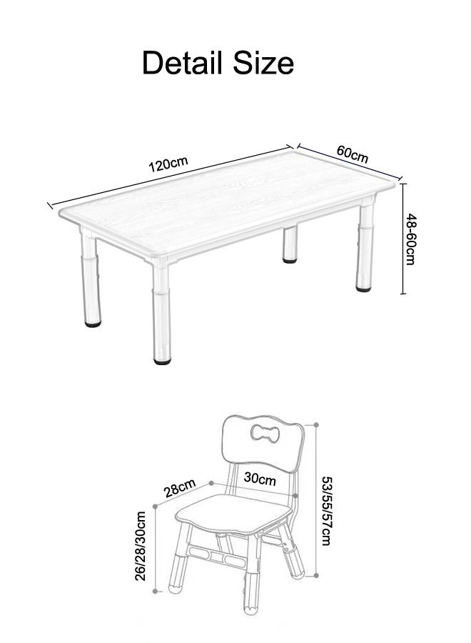 JSAITOYS 5-Piece Adjustable Table And Chair For School Multifunctional Play Learning Desk Sets - Image 2