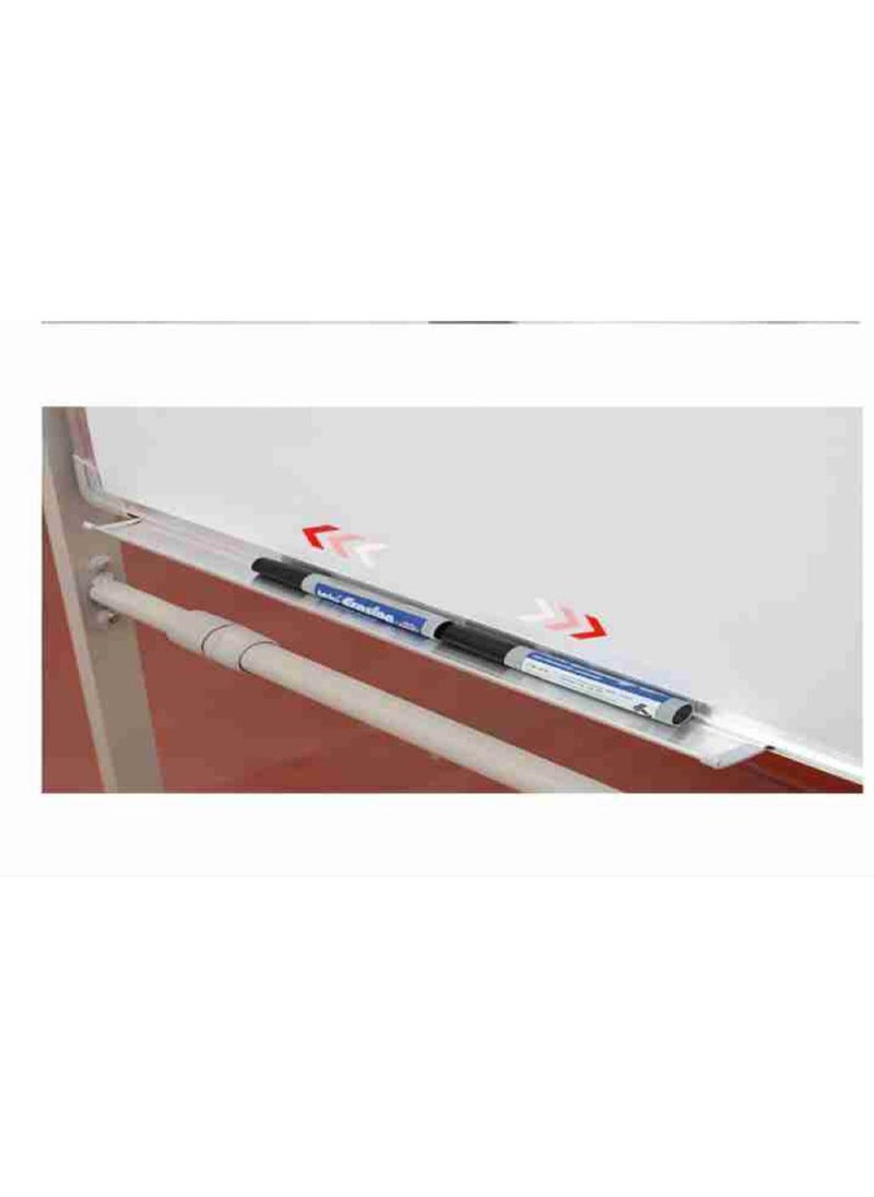 Mobile Dry Erase Whiteboard Metal Casters 90 x 120 cm Double Sided