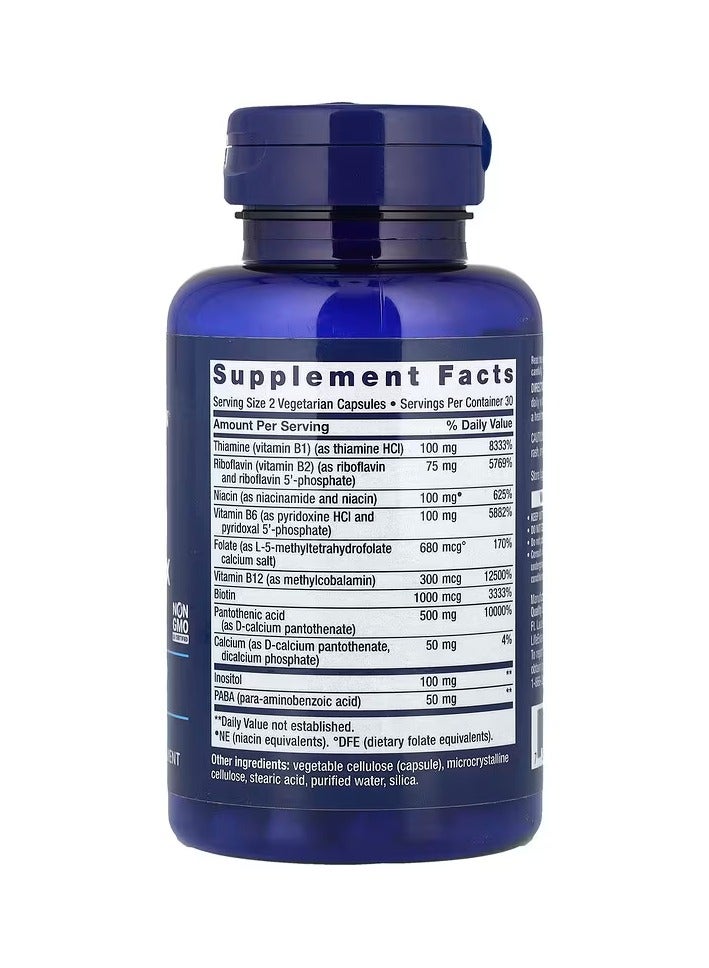 Life Extension BioActive Complete B-Complex 60 Vegetarian Capsules - Image 2