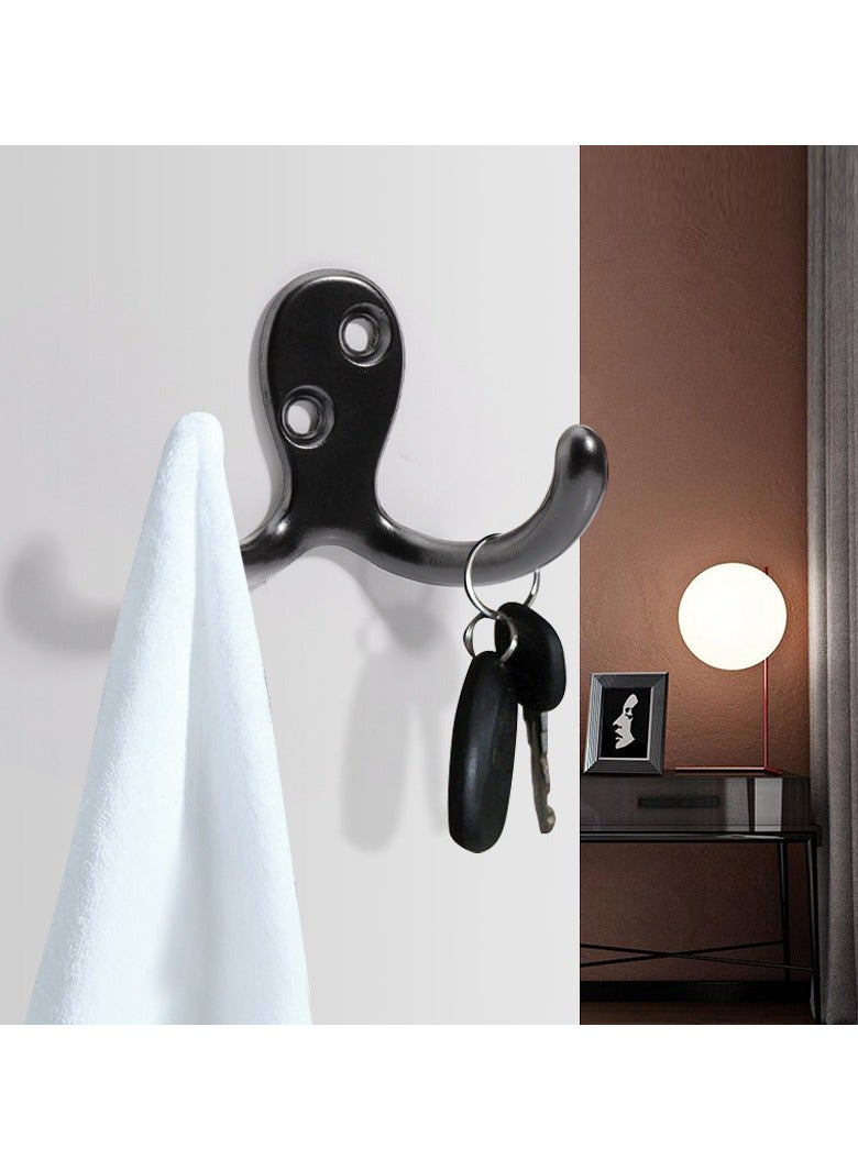 10-Piece/Set Zinc Alloy Coat And Hat Hook, Double Hook, Key Behind The Entrance, Scarf Hook, Bathroom Wardrobe Hook, Clothes Hook, Black  - Image 4