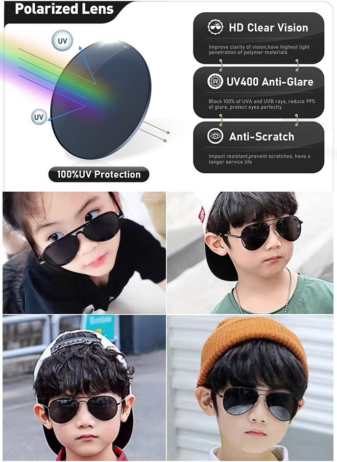 AZorb Kids Sunglasses Aviator for Boys Girls Police Sun Glassess Classic Children Eye Glasses Metal Frame Sunglass UV400 Protection Shades  - Image 2