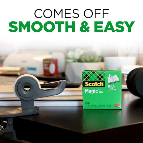 3M Scotch Magic Tape, 1 Roll, 1/2" x 1296 - Image 4