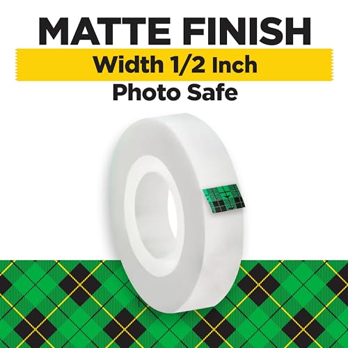 3M Scotch Magic Tape, 1 Roll, 1/2" x 1296 - Image 2