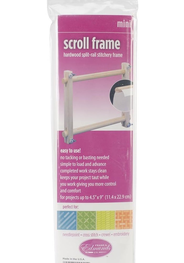 Edmunds F.A. Mini Cross Stitch Embroidery Split Rail Scroll Frame - 4"X6"