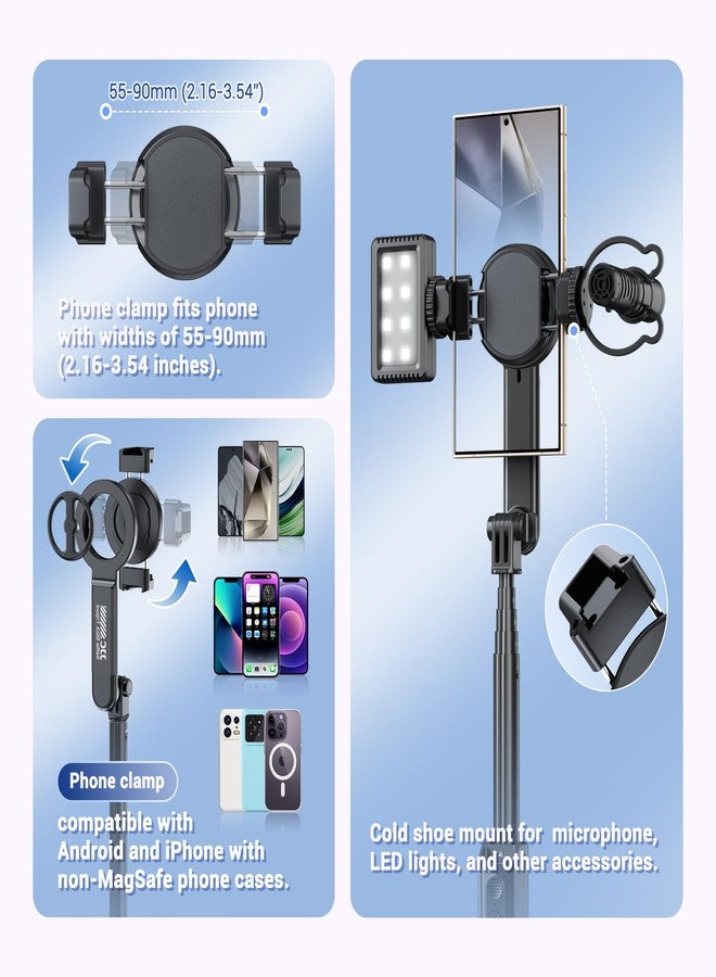 Kiorafoto 40.9" Magnetic Selfie Stick Tripod for Phone,Extendable Phone Tripod Stand with Detachable Wireless Remote & Magnet Clip Compatible with MagSafe for iPhone 17 16 15 14 13 Pro Max Plus Gopro&All Phones - Image 5