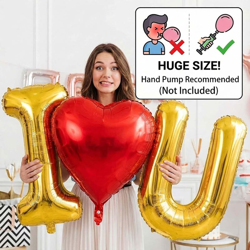 froufing I Love You Balloons red gold balloon heart Little Bear mylar balloons red rose petals Hearts for hotel Dec orations decorations Valentines Party Romantic Confession of love wedding anniversary - Image 5