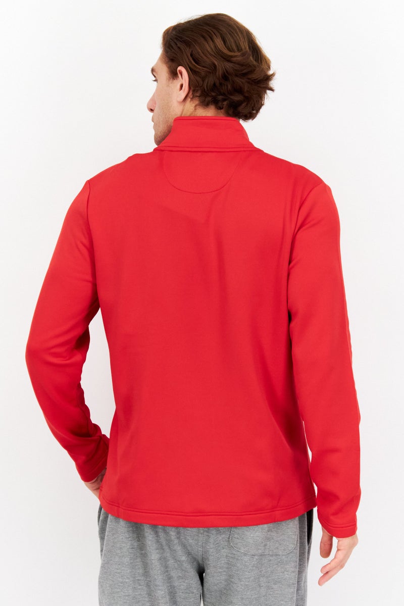 North Sails Men High Neck Graphic Print Full Zip Soft Shell Jacket, Red - Image 2