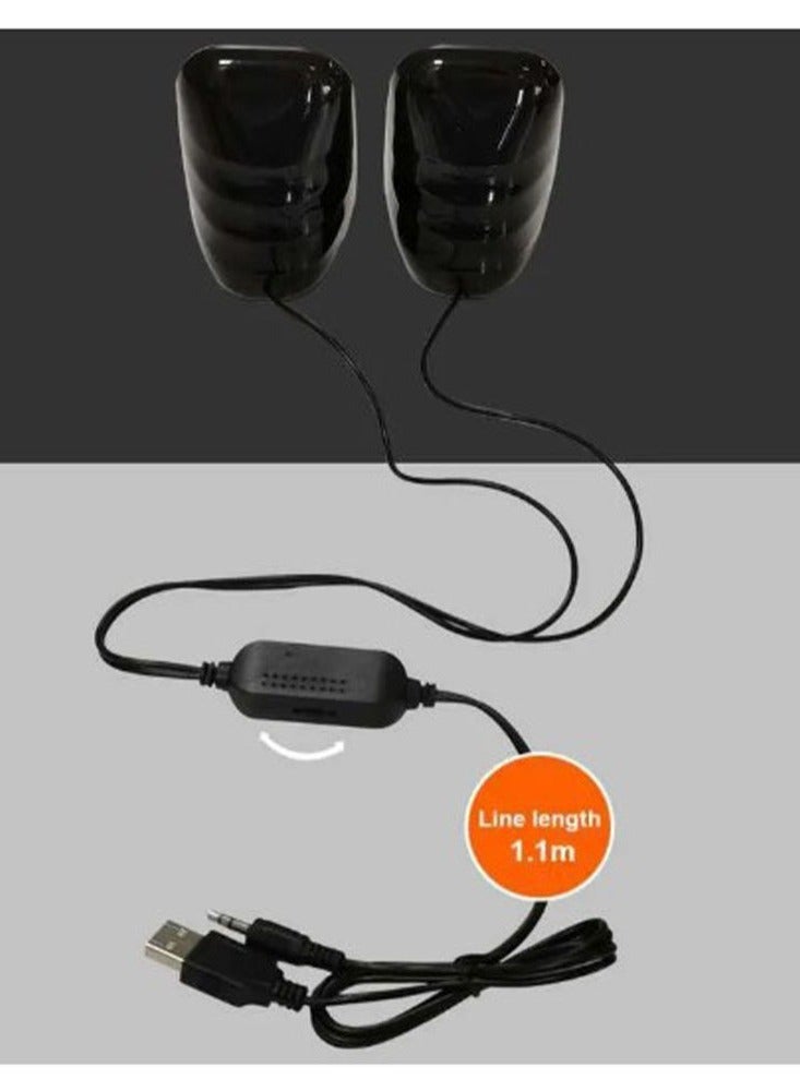 Kisonli Mini Speaker X7 3.5W Multimedia Speaker for PC ,Gaming , Music , Studying and Lap Top with USB Powered and Audio Input 3.5 Wired , Colorful RGB , 2.0 Channel Wired Home Theatre , Good Quality , excellent Public choice - Image 4