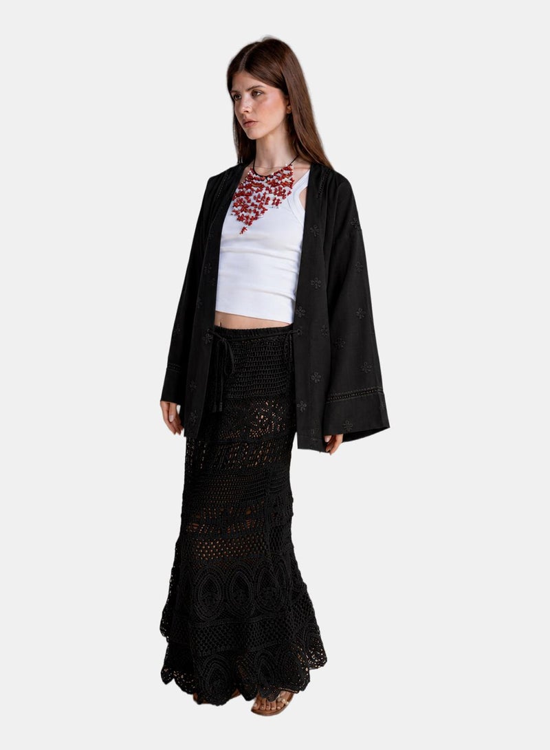 Belted Voile Cover-up