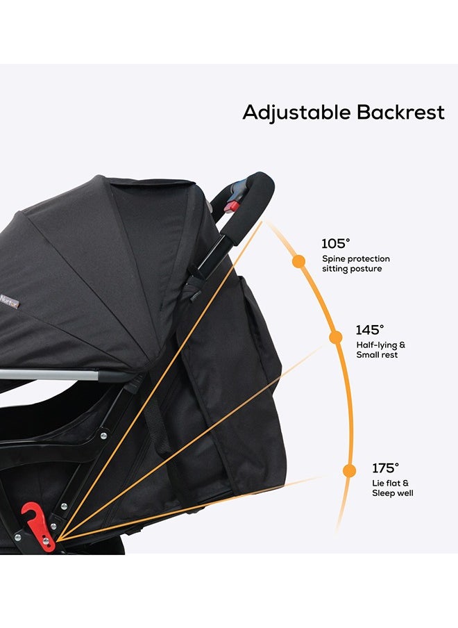 Nurtur - Baby Fully Adjustable Stroller With Storage Basket, Removable Food Tray, 5 Point Safety Harness, Compact Design Shoulder Strap, 0 To 3 Years - Image 1