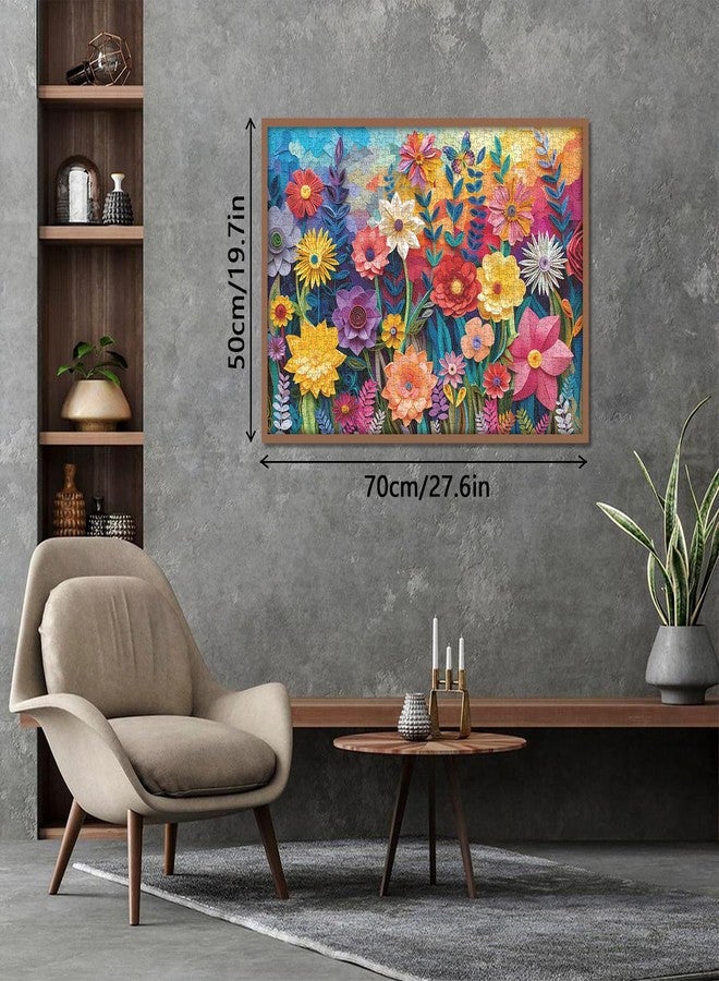 PPuzzling Flower Puzzles for Adults 1000 Pieces, Colorful Plant Puzzle Flower Butterfly Art Puzzle, Paper Quilling Spring Floral Garden Jigsaw Puzzle Challenging Puzzles for Adults - Image 3