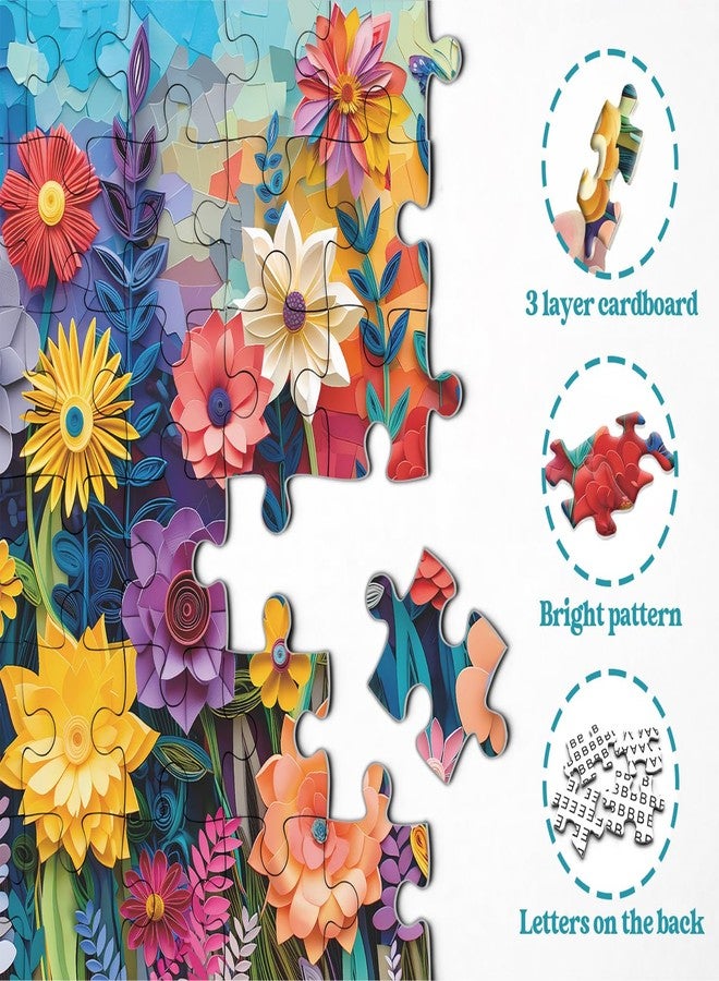 PPuzzling Flower Puzzles for Adults 1000 Pieces, Colorful Plant Puzzle Flower Butterfly Art Puzzle, Paper Quilling Spring Floral Garden Jigsaw Puzzle Challenging Puzzles for Adults - Image 4