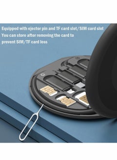 KASTWAVE USB Cable Conversion Storage Box,Multi-type Charging Cable Converter, Micro DataTransfer Tool Contains SIM Card Slot Tray Eject Pin,also used as a Phone Holder (Black)  - Image 4