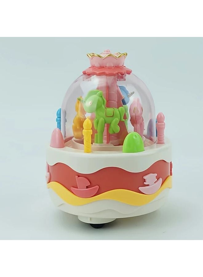 Electric Carousel Cake Toy With Lights Music And Spinning Animals Blue - Image 5