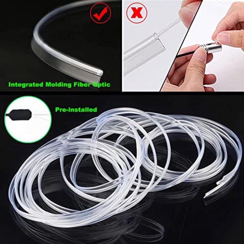 USB Car LED Lights, terior Car Lights Strip with APP and RF Remote Control, 2 in 1 Ambient Lighting with Fiber Optic Music Sync Simple Installation EL Wire Lights 2 in 1/es - Image 3