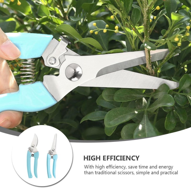 2pcs Garden Pruning Shears Branch and Fruit Tree Pruning Scissors with Curved and Straight Blades Portable Gardening Twigs Cutting Tools for Home Use - Image 3