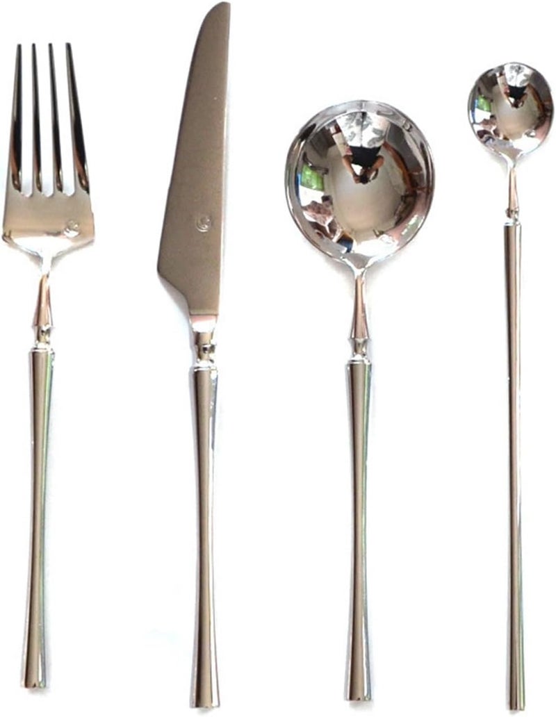304 Mirror Stainless Steel Dinner Knife Fork Spoon Dinnerware Set Luxury Cutlery Silverware Steak Coffee Dessert Fruit Tableware(Dessert fork) - Image 5
