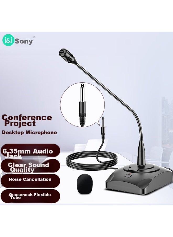 Soaiy Sa-h5 Engineering Lecture Conference Microphone, Condenser Microphone, Public Address System, Wired Gooseneck Style, For Training, Computer Desktop, Online Cl, Gaming, Voice Chat, 6.5/6.35 Version - Image 1