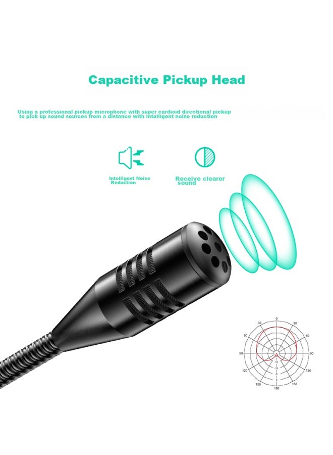 Soaiy Sa-h5 Engineering Lecture Conference Microphone, Condenser Microphone, Public Address System, Wired Gooseneck Style, For Training, Computer Desktop, Online Cl, Gaming, Voice Chat, 6.5/6.35 Version - Image 3