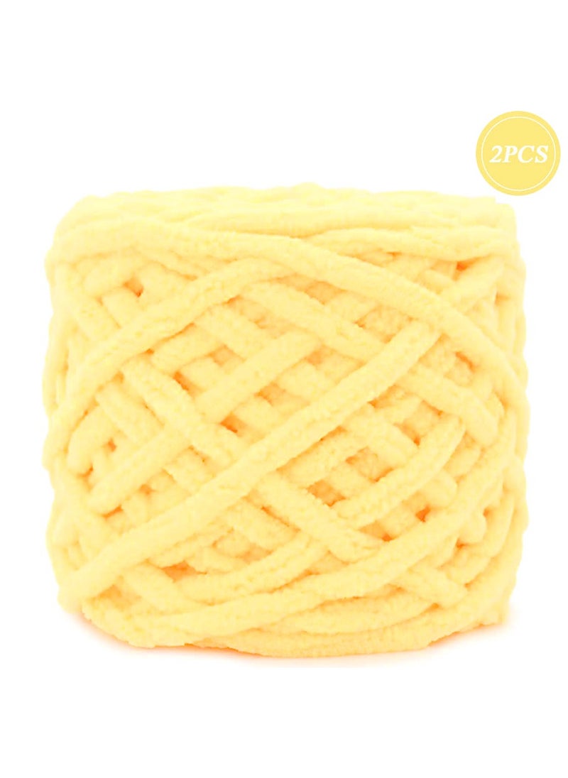 2-Piece Knitting Wool Yarn,Knitting Yarn Coarse Yarn for Crochet, Soft Chunky Yarn for Projects Making Plush Balls Handmade Bags Sweaters Shoes Hats Blankets Scarves Yellow - pzsku/ZB2B0CB68CEFB1A850E6AZ/45/_/1710828667/5e263b32-6a04-480d-b626-57023e04d22d