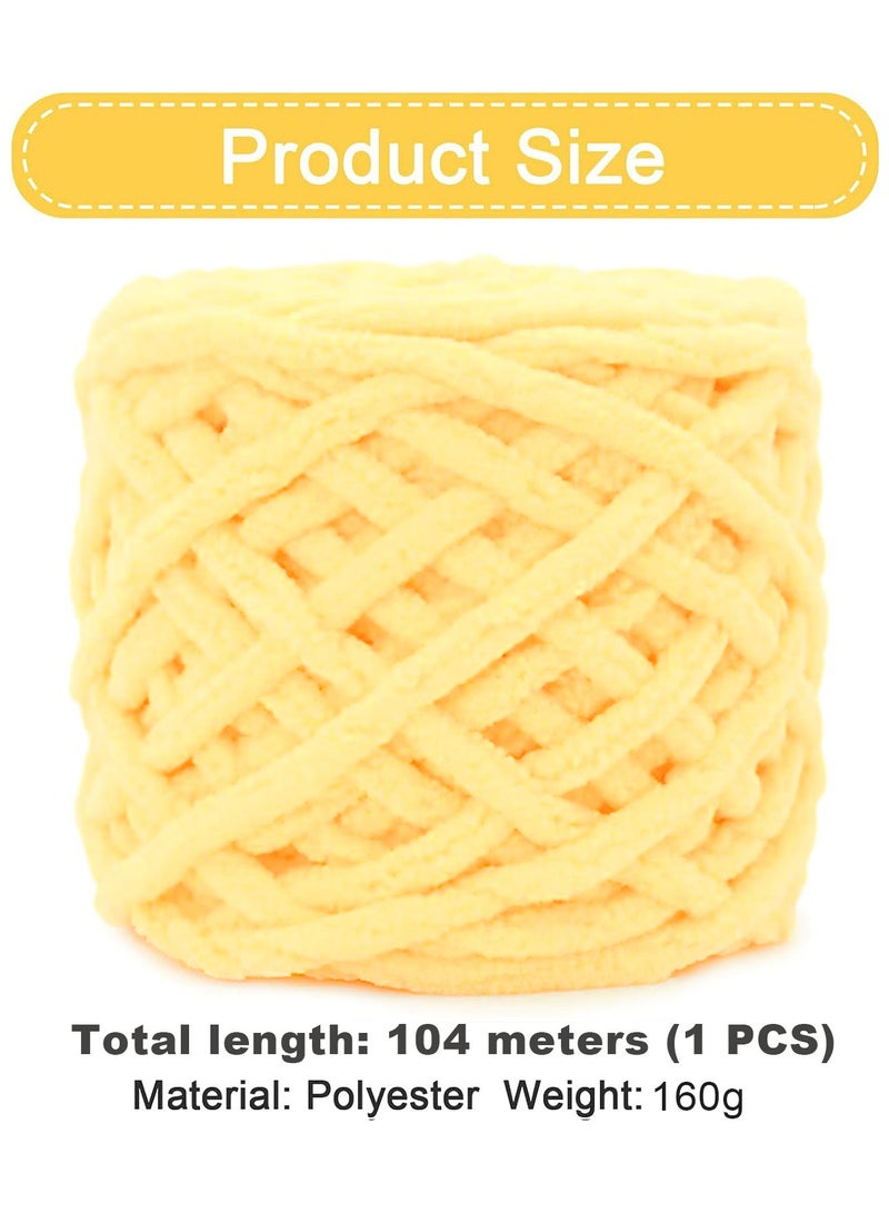 MileMelo 2-Piece Knitting Wool Yarn,Knitting Yarn Coarse Yarn for Crochet, Soft Chunky Yarn for Projects Making Plush Balls Handmade Bags Sweaters Shoes Hats Blankets Scarves Yellow  - Image 2
