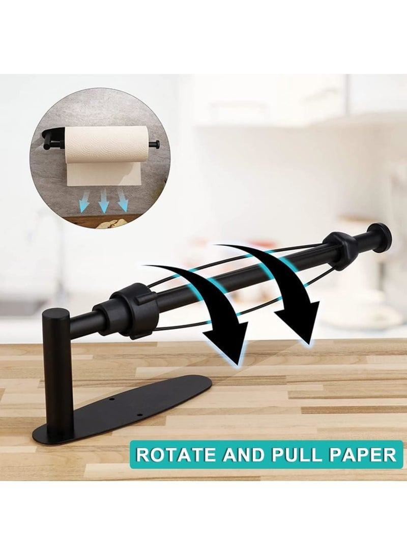 SOLARAE حامل مناديل ورقية تحت الخزانة، حامل لفائف ورقية مثبت على الحائط من الفولاذ المقاوم للصدأ، مع تأثير تخميد، ذاتي اللصق أو مثقوب للمطبخ والحمام، ترقية فضية - Image 2