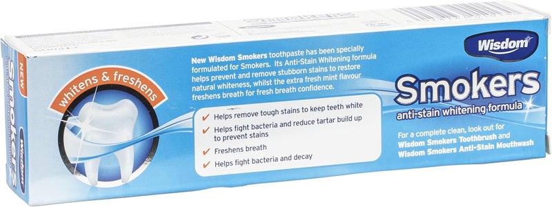 Wisdom 50 ml Smokers AntiStain Whitening Toothpaste Pack of 4 - Image 3