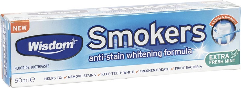 Wisdom 50 ml Smokers AntiStain Whitening Toothpaste Pack of 4 - Image 2